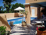 Ferienhaus mit Pool - Cala Tarida Strand Ferienhaus mit Pool - Cala Tarida Strand