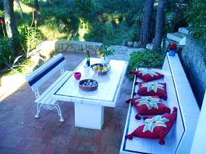 Schattige Terrasse am Ferienhaus Schattige Terrasse am Ferienhaus