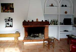 Der offene Kamin im Ferienhaus